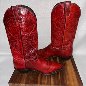 Durango Women’s 6.5 Red Leather Cowboy Western Boots Festival Rodeo Concert Wear